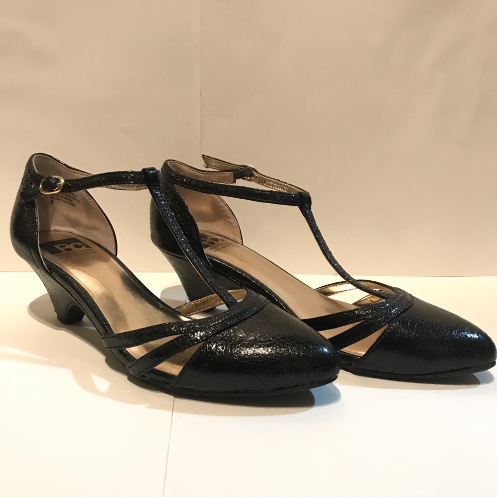 Black t-strap heels